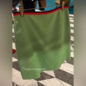 Gucci green web accent skirt, size 44. Brand new with tags.